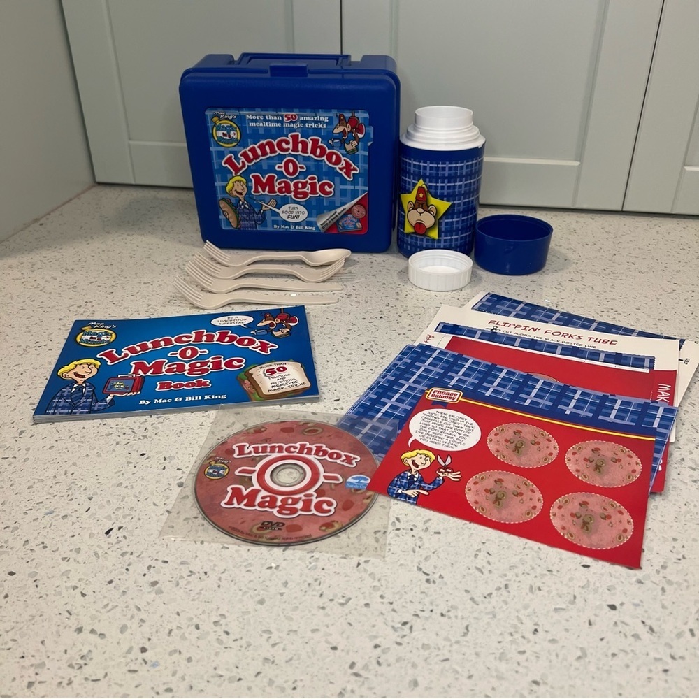 LUNCHBOX O MAGIC Set by Mac King with Thermos, DVD, Supplies, Flatware